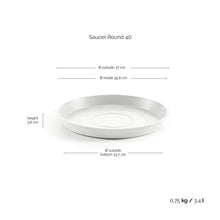 Load image into Gallery viewer, Ecopots Saucer Round 40 Pure White