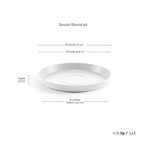 Ecopots Saucer Round 40 Pure White