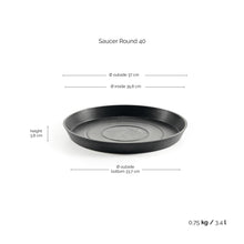 将图片加载到图库查看器，Ecopots Saucer Round 40 Dark Grey