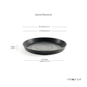 Ecopots Saucer Round 40 Dark Grey