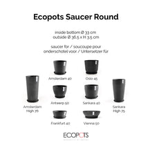 将图片加载到图库查看器，Ecopots Saucer Round 40 Dark Grey