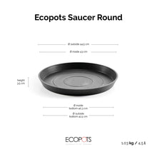 将图片加载到图库查看器，Ecopots Saucer Round 50 Dark Grey