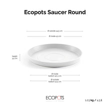 将图片加载到图库查看器，Ecopots Saucer Round 50 Pure White