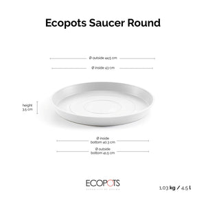 Ecopots Saucer Round 50 Pure White