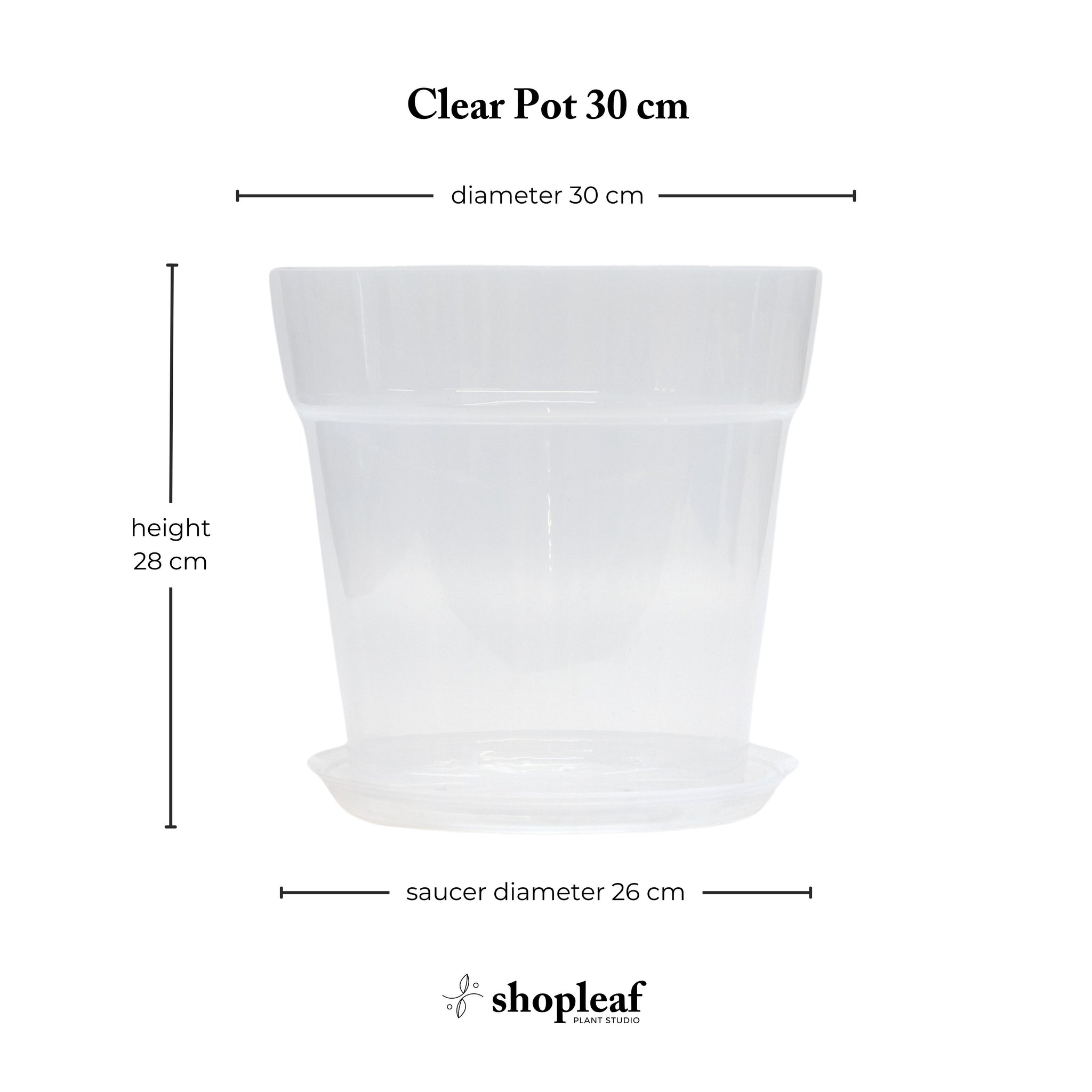 30 cm diameter plant pot Clear Pot 30 cm