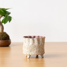 Load image into Gallery viewer, Handmade Footed Pot: Dainty Polka