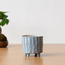 Load image into Gallery viewer, Handmade Footed Pot: Summer Stripes